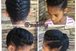 Short Braid Hairstyle For Black Hair Tied Upwards