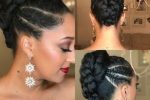 Short Braid Hairstyle For Black Hair Tied Upwards
