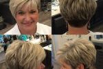 Feathered Gray Haircut With Highlight & Lowlight