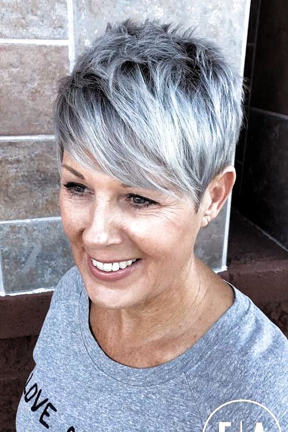 45 Perfect Spiky Hairstyles for Older Women (Updated 2022) Spiky-pixie-cut-with-long-bangs