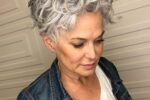 Grey Curly Hairstyle 8