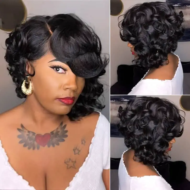 Short tapered bob african american