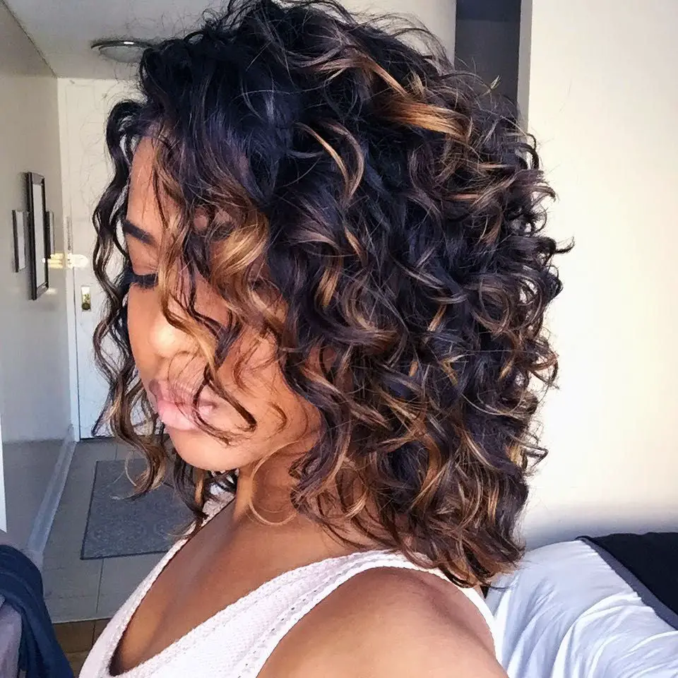 Thick medium curly bob for black hairstyles